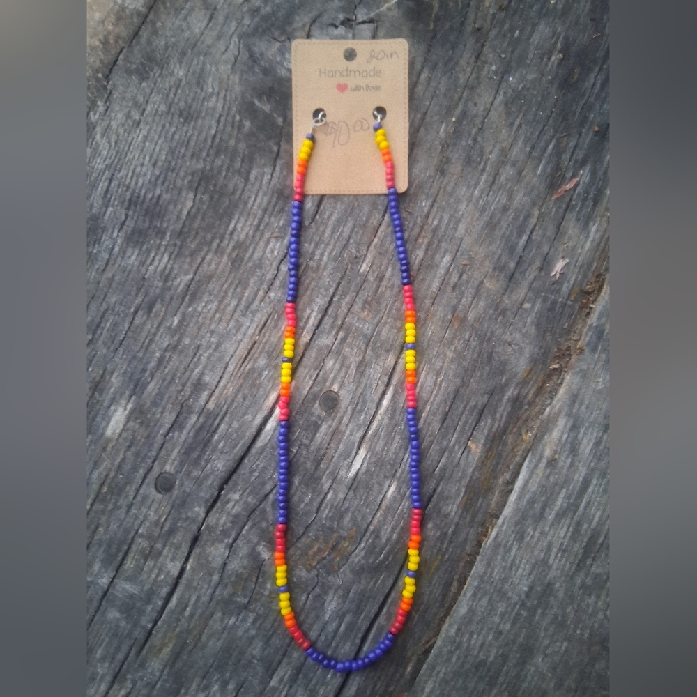 Handmade 20 in. 6/0 or 4mm Seed Bead Navajo/Western Style Necklace